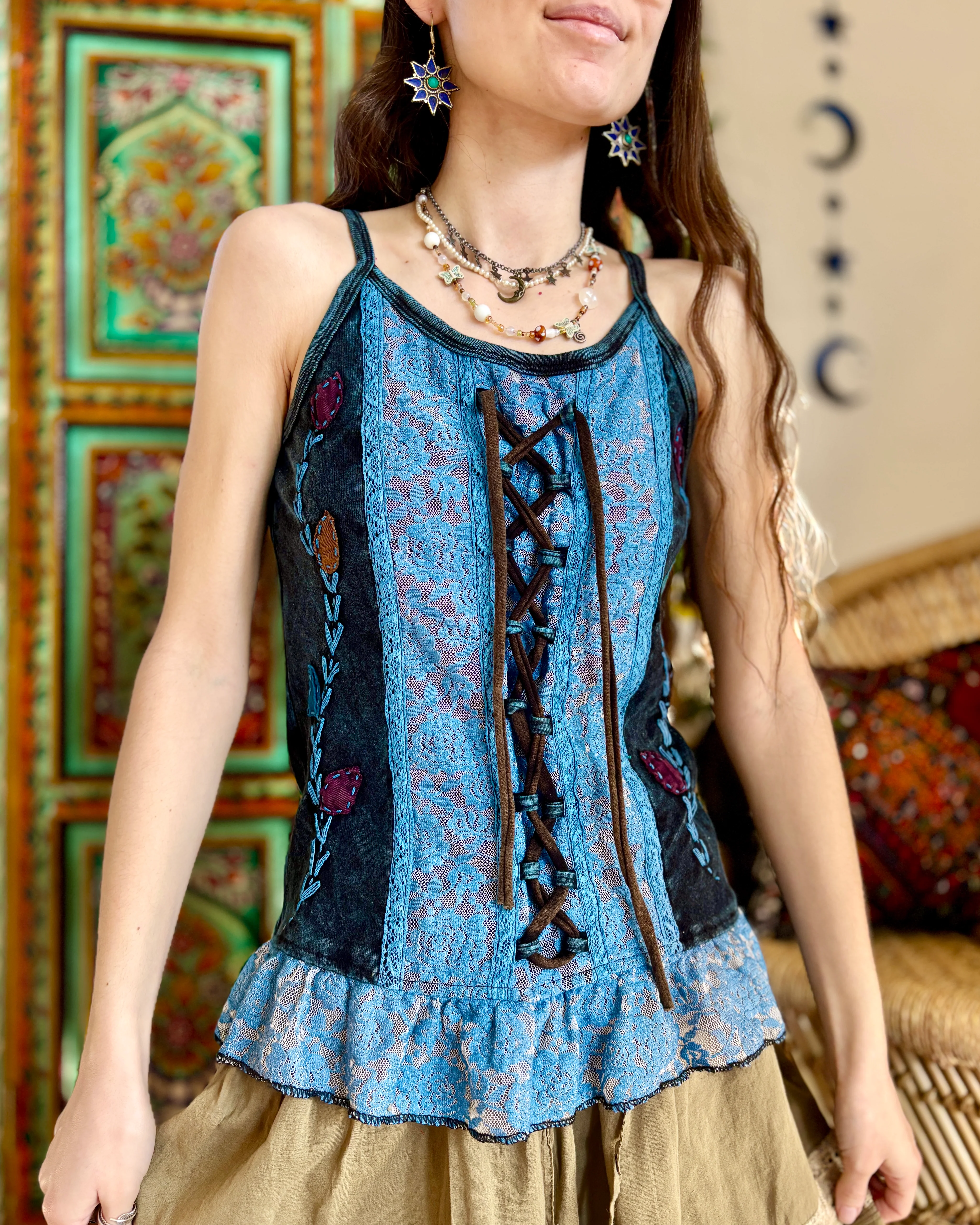 Elegant Bohemian Lace Corset Top