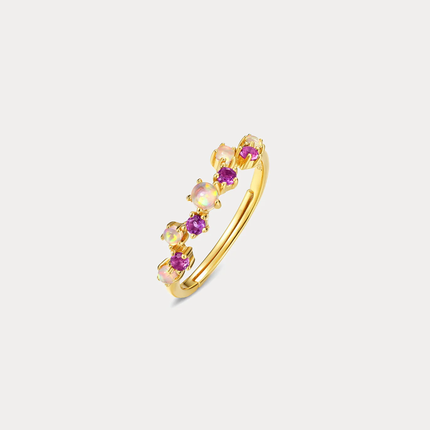 Dazzling Opal & Purple Gemstone Ring