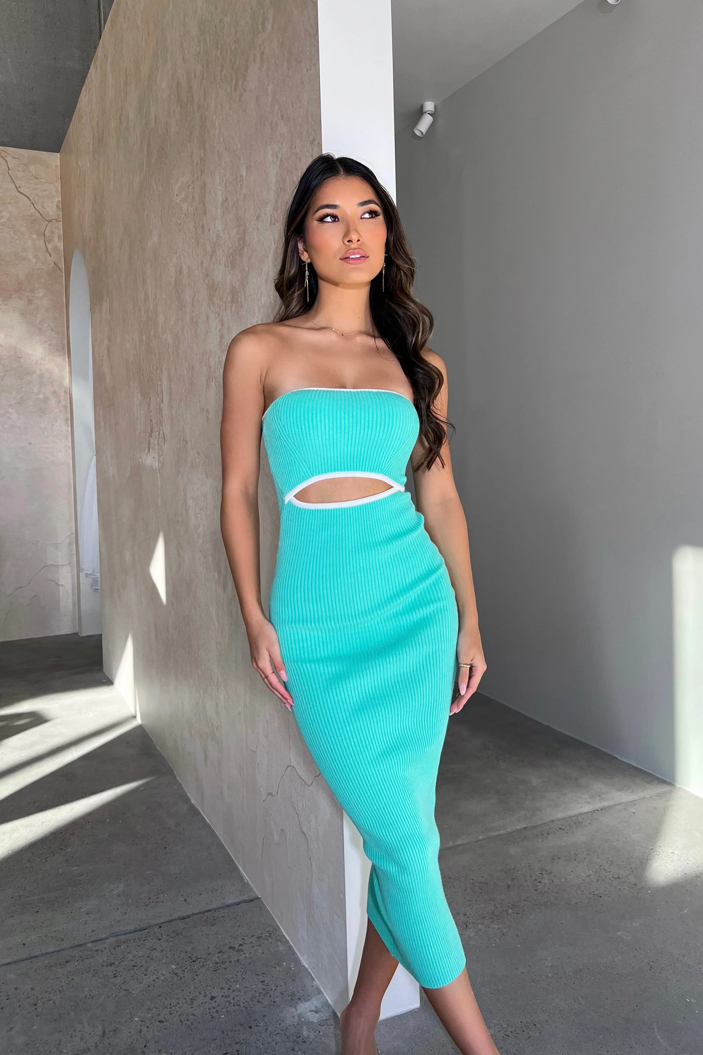 Elegant Mint Green Strapless Dress