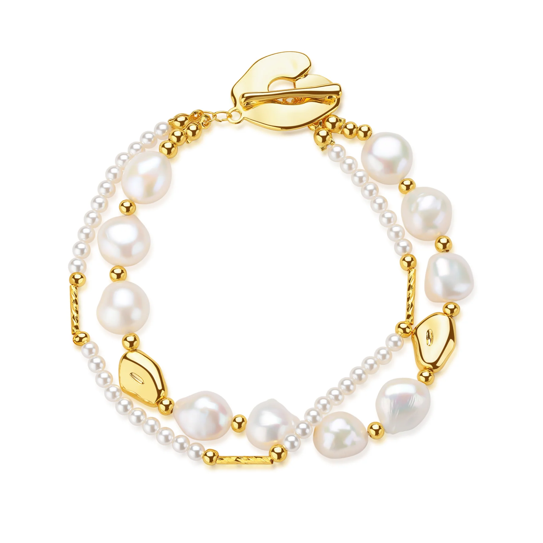 Elegant Double Strand Pearl Bracelet