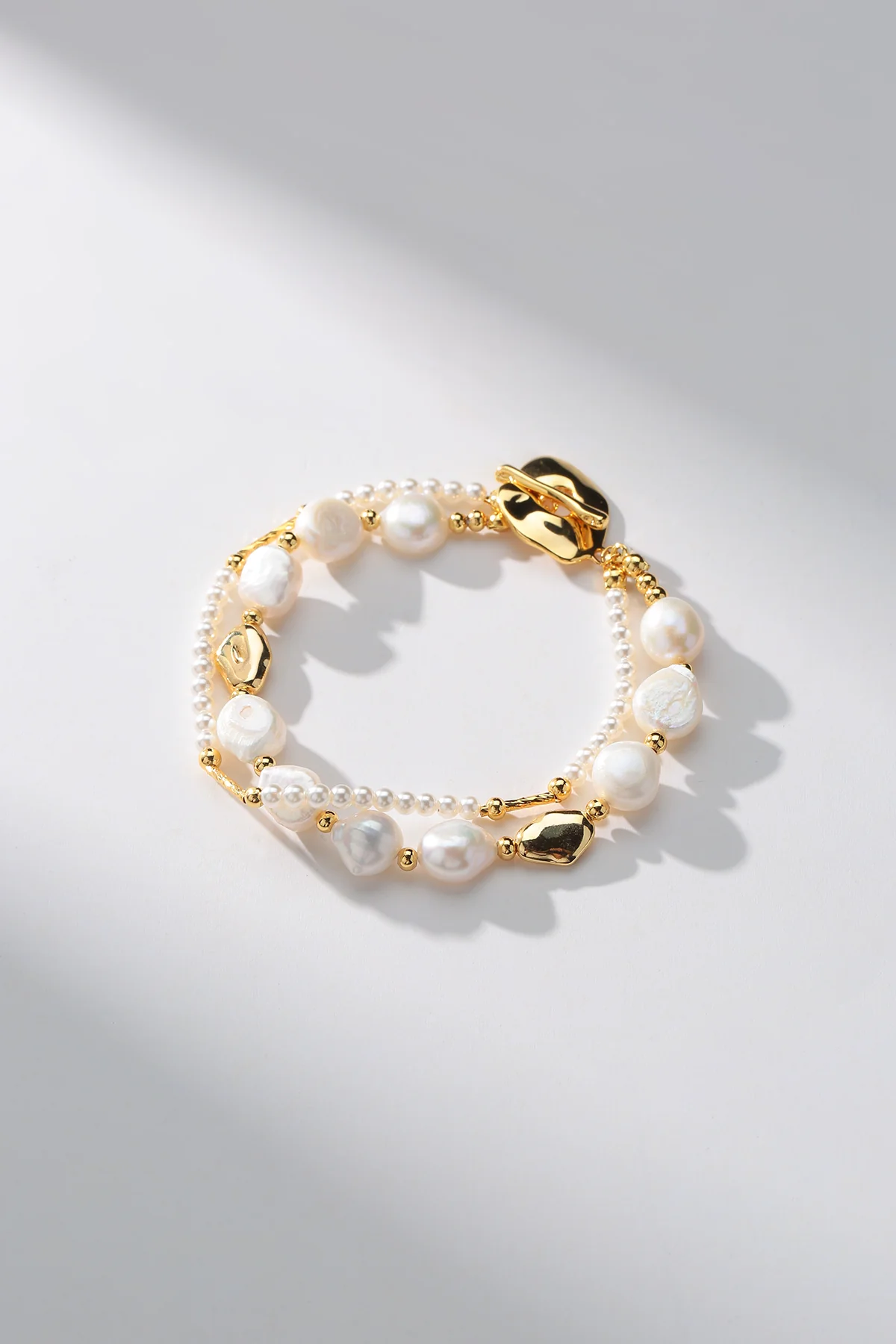 Elegant Double Strand Pearl Bracelet